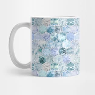 Ice Blue and Jade Stone and Marble Hexagon Tiles Mug